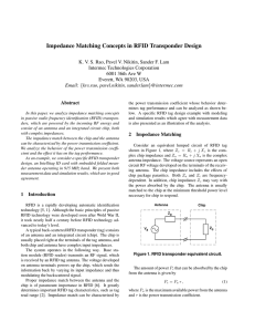 Impedance Matching Concepts in RFID Transponder Design