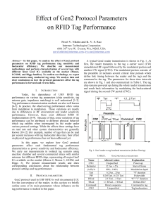 Effect of Gen2 Protocol Parameters on RFID Tag Performance