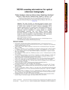 MEMS scanning micromirror for optical coherence tomography