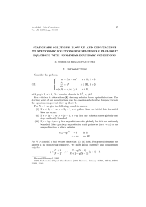 35 STATIONARY SOLUTIONS, BLOW UP AND CONVERGENCE EQUATIONS WITH NONLINEAR BOUNDARY CONDITIONS