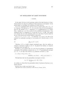 211 ON OSCILLATION OF LIMIT FUNCTIONS