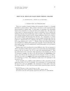 57 SELF–DUAL REGULAR MAPS FROM MEDIAL GRAPHS 1. Introduction and Preliminaries