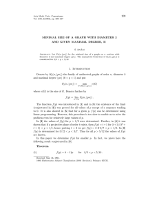 209 MINIMAL SIZE OF A GRAPH WITH DIAMETER 2