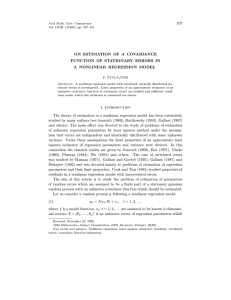 107 ON ESTIMATION OF A COVARIANCE FUNCTION OF STATIONARY ERRORS IN