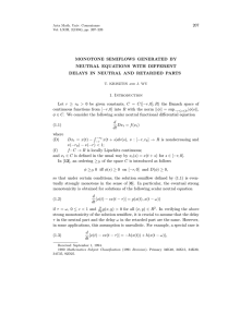 207 MONOTONE SEMIFLOWS GENERATED BY NEUTRAL EQUATIONS WITH DIFFERENT