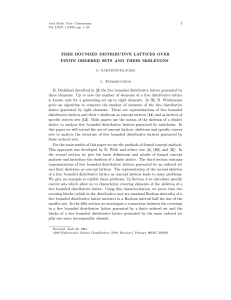 1 FREE BOUNDED DISTRIBUTIVE LATTICES OVER FINITE ORDERED SETS AND THEIR SKELETONS