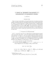 227 A CHOICE OF CRITERION PARAMETERS IN A LINEARIZATION OF REGRESSION MODELS Introduction