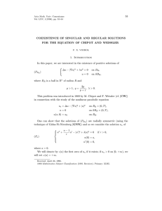 53 COEXISTENCE OF SINGULAR AND REGULAR SOLUTIONS 1. Introduction