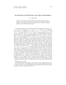 101 FACTORABLE CONGRUENCES AND STRICT REFINEMENT