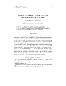 111 MINIMAL AND MAXIMAL SETS OF BELL–TYPE INEQUALITIES HOLDING IN A LOGIC