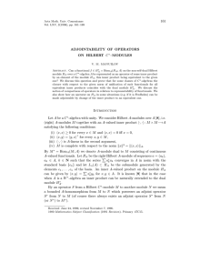 161 ADJOINTABILITY OF OPERATORS ON HILBERT C –MODULES