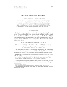 215 MAXIMAL PENTAGONAL PACKINGS