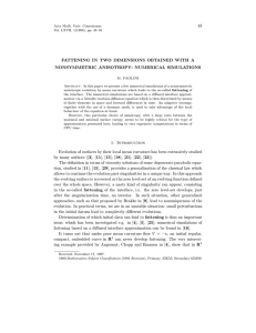 43 FATTENING IN TWO DIMENSIONS OBTAINED WITH A NONSYMMETRIC ANISOTROPY: NUMERICAL SIMULATIONS