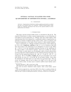 249 OPTIMAL NATURAL DUALITIES FOR SOME QUASIVARIETIES OF DISTRIBUTIVE DOUBLE p–ALGEBRAS