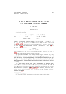 195 A PRIORI BOUNDS FOR GLOBAL SOLUTIONS OF A SEMILINEAR PARABOLIC PROBLEM Introduction