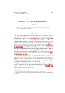 213 A SURVEY ON NAMBU–POISSON BRACKETS