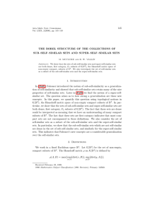 145 THE BOREL STRUCTURE OF THE COLLECTIONS OF