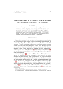 183 POSITIVE SOLUTIONS OF QUASILINEAR ELLIPTIC SYSTEMS
