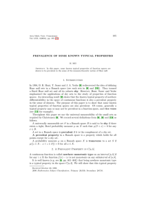 185 PREVALENCE OF SOME KNOWN TYPICAL PROPERTIES