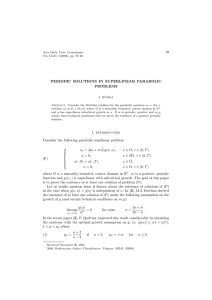 19 PERIODIC SOLUTIONS IN SUPERLINEAR PARABOLIC PROBLEMS