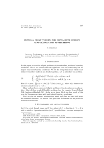 147 CRITICAL POINT THEORY FOR NONSMOOTH ENERGY FUNCTIONALS AND APPLICATIONS