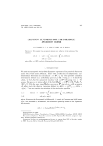 163 LYAPUNOV EXPONENTS FOR THE PARABOLIC ANDERSON MODEL