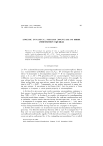 201 ERGODIC DYNAMICAL SYSTEMS CONJUGATE TO THEIR COMPOSITION SQUARES