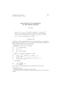 163 SOME RESULTS ON INCREMENTS OF THE WIENER PROCESS