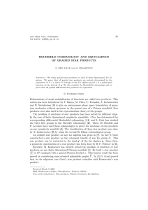 31 HOCHSHILD COHOMOLOGY AND EQUIVALENCE OF GRADED STAR PRODUCTS