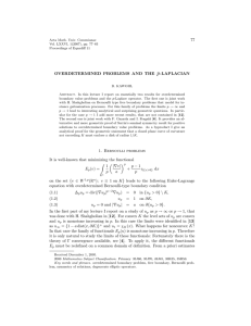 p 77 OVERDETERMINED PROBLEMS AND THE -LAPLACIAN