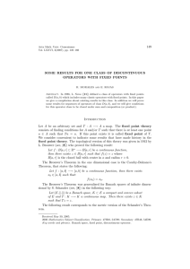 149 SOME RESULTS FOR ONE CLASS OF DISCONTINUOUS OPERATORS WITH FIXED POINTS