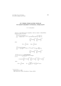 273 ON THREE INEQUALITIES SIMILAR TO HARDY-HILBERT’S INTEGRAL INEQUALITY