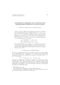 31 CONVERGENCE THEOREMS FOR ASYMPTOTICALLY NONEXPANSIVE MAPPINGS IN BANACH SPACES