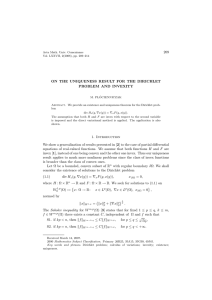 209 ON THE UNIQUENESS RESULT FOR THE DIRICHLET PROBLEM AND INVEXITY