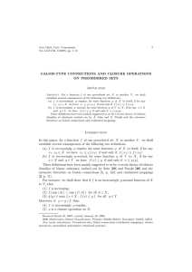 1 GALOIS-TYPE CONNECTIONS AND CLOSURE OPERATIONS ON PREORDERED SETS