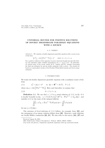 237 UNIVERSAL BOUNDS FOR POSITIVE SOLUTIONS OF DOUBLY DEGENERATE PARABOLIC EQUATIONS