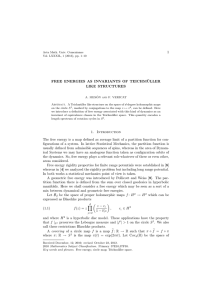 1 FREE ENERGIES AS INVARIANTS OF TEICHM ¨ ULLER LIKE STRUCTURES