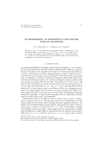 11 ON BIEMBEDDING AN IDEMPOTENT LATIN SQUARE WITH ITS TRANSPOSE