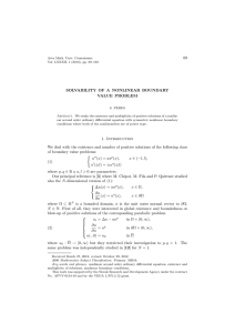 69 SOLVABILITY OF A NONLINEAR BOUNDARY VALUE PROBLEM