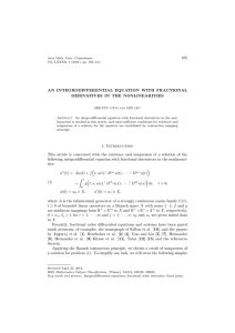 105 AN INTEGRODIFFERENTIAL EQUATION WITH FRACTIONAL DERIVATIVES IN THE NONLINEARITIES