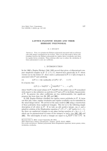 147 LATTICE PLATONIC SOLIDS AND THEIR EHRHART POLYNOMIAL