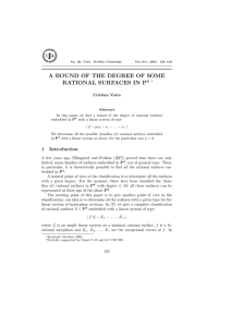 A BOUND OF THE DEGREE OF SOME RATIONAL SURFACES IN P 4 ∗