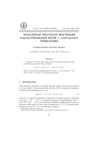 NONLINEAR NEUMANN BOUNDARY VALUE PROBLEMS WITH OPERATORS Cristian Bereanu and Jean Mawhin