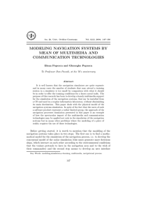 MODELING NAVIGATION SYSTEMS BY MEAN OF MULTIMEDIA AND COMMUNICATION TECHNOLOGIES