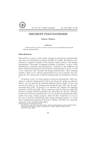 DISCRETE POLYMATROIDS Introduction