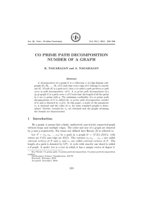 CO PRIME PATH DECOMPOSITION NUMBER OF A GRAPH