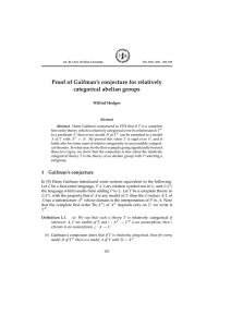 Proof of Gaifman’s conjecture for relatively categorical abelian groups Wilfrid Hodges