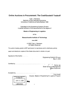 Online Auctions in  Procurement:  The  Cost/Goodwill ...