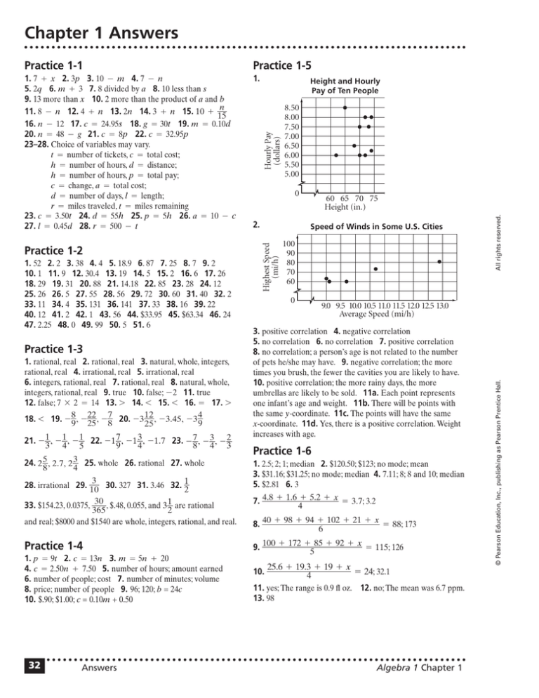 Chapter 1 Answers Practice 1 1 S T