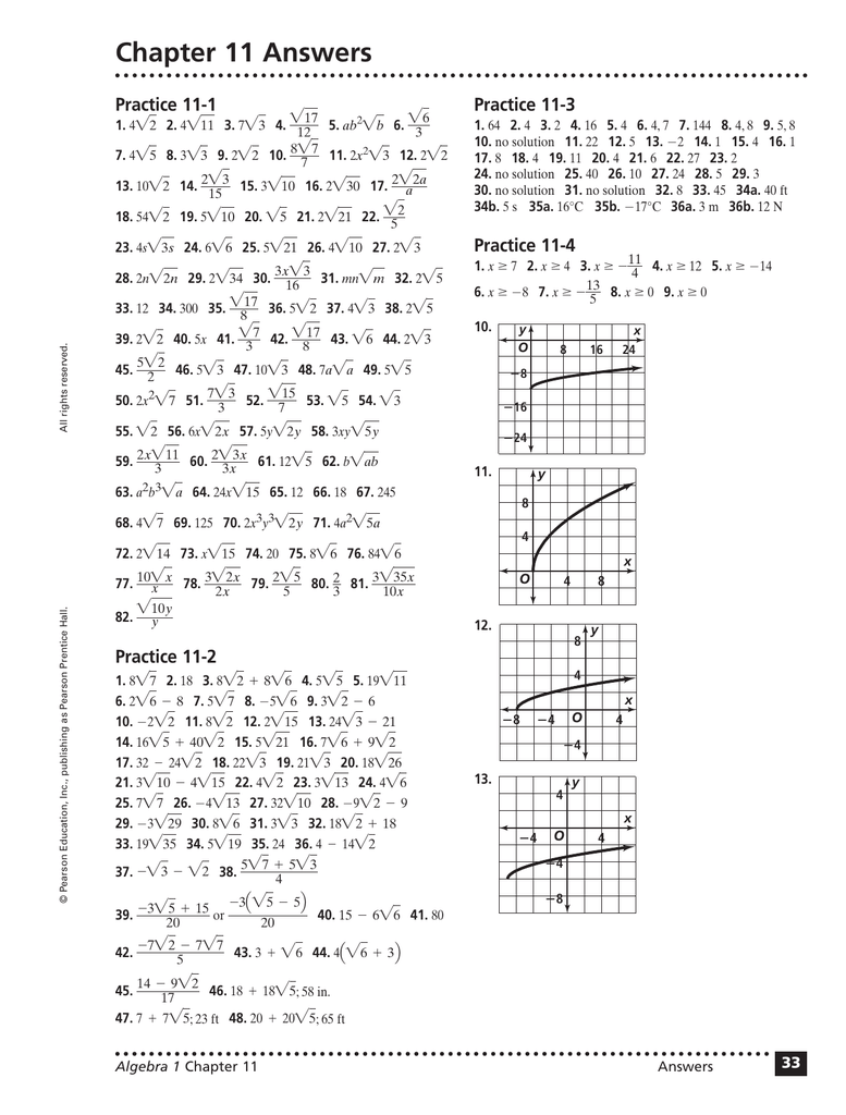 Chapter 11 Answers Practice 11 1